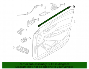 Inner glass seal for the front right door of a Kia EV6 22-24