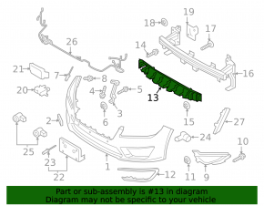 Lincoln MKZ 17-20 front bumper absorber cracks, dents