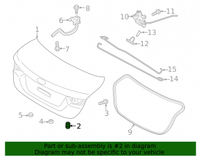 Trunk lid bumper left Kia Forte 19-24 4d