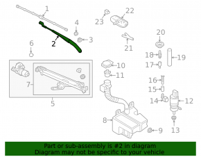 Left windshield wiper arm for VW Jetta 19-24