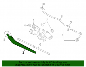 Rear wiper arm Volvo V90 17-22 usa