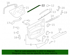Glass seal inner door front right Audi Q7 4L 10-15
