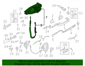 Front left door handle mechanism Audi A6 C8 19-