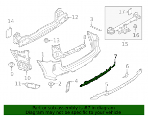 Rear bumper central mount BMW X3 G01 22-24 M Sport