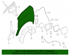 Rear left wing BMW i3 14-20 graphite B79