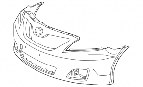 Front bare bumper Toyota Camry 10-11 SE/XSE without hook, without washers