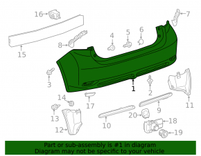 Bare rear bumper Lexus CT200h 11-13 prerest