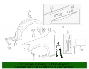 Wing seal door-wing right inner Lexus IS 14-20