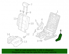 Side trim for rear right seat, 2nd row, left, VW Tiguan 18-24, black