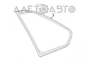 Rear right blind glass window Toyota Rav4 19- with chrome molding OEM