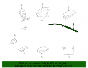 Left side curtain airbag for Mitsubishi Outlander 2013