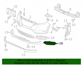 Front bumper grille right Honda HR-V 16-18