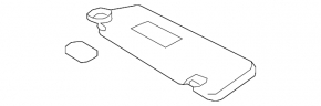 Right visor for Toyota Highlander 2008-2013, gray, without hook