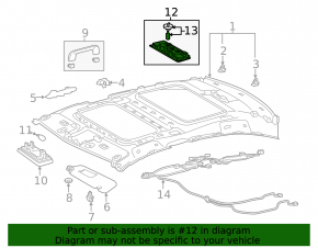 Ceiling light rear Lexus ES300h ES350 13-18 beige, missing fastening element