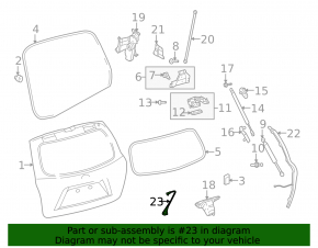 Interior trunk release button for Toyota Highlander 2013
