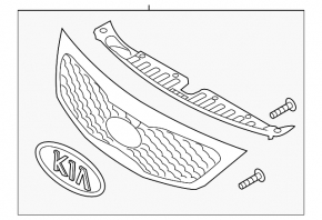 Radiator grill grill Kia Sorento 14-15 rest, without chrome frame