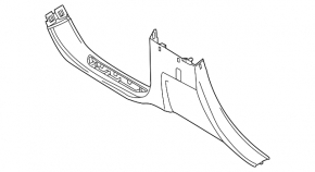 Rear right door sill trim Porsche Cayenne 958 11-14 black
