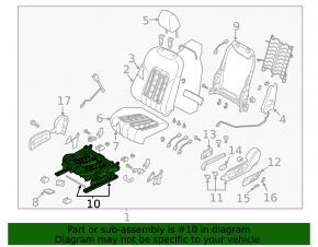 Right driver's seat runner for Mazda 6 18-21, electric, without frame