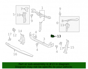 Left front bumper reinforcement fang for Mitsubishi Galant 2004-2012