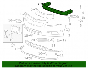 Front Bumper Reinforcement Chevrolet Cruze 11-15