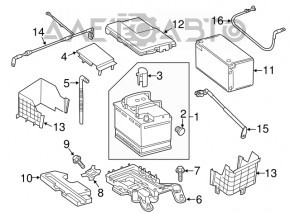 Battery cover VW CC 08-17 2 parts