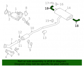 Exhaust pipe rear barrel left Volvo XC40 19-22 AWD under chrome tip