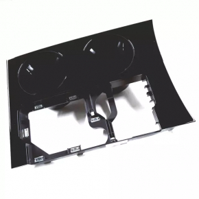 Center console trim with cup holder VW Atlas 18-19 black, glossy