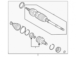 Drive half shaft front right Lexus RX300 98-03 FWD