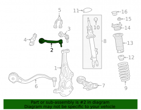 Upper control arm, front left, Lexus LS 18-23 RWD