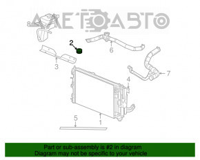 Radiator bracket upper right Jeep Compass 11-16 metal, without cushion