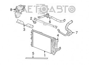 Radiator bracket upper right Jeep Compass 11-16 metal, without cushion