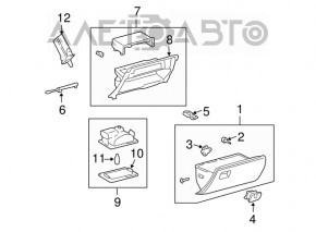 Glove box, glove compartment Lexus GX470 03-09 gray