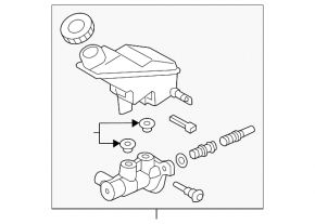 Brake master cylinder with reservoir Kia Sorento 14-15 rest.