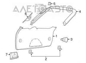 Lower tailgate trim Jeep Grand Cherokee WK2 11-13 black