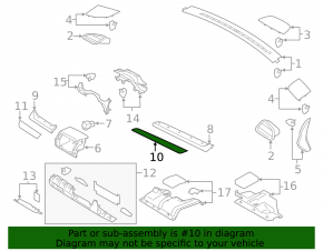 Dashboard cover right Subaru Outback 15-19 brown with chrome strip, scratches