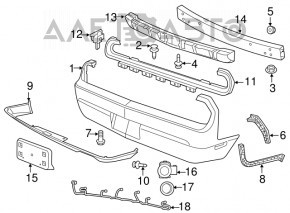 Bare rear bumper Dodge Challenger 09-14