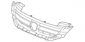 Honda Accord 13-15 radiator grille assembly, worn chrome finish