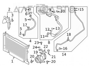 Air conditioner tube compressor-heater Subaru Forester 19-24 SK