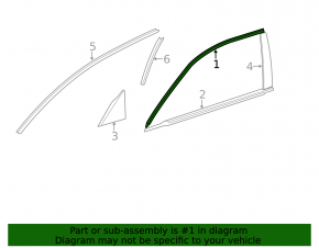 Upper front right door molding for Lexus CT200h 11-17