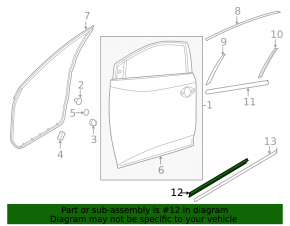Front left door seal Nissan Murano z52 15-24 lower