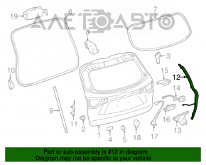 Left tailgate tilt sensor Toyota Highlander 14-19