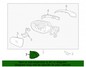 Mirror cover inner right Kia Sorento 16-20 with JBL tweeter
