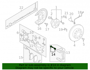 Rear left caliper guide 2 pcs (set) Audi A4 B8 08-16