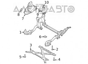 Front subframe strut Audi A4 B8 13-16 rest dented