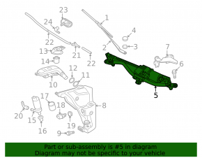 Windscreen wiper linkage with motor for Audi Q5 8R 09-17