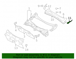 Right windshield wiper seal for Subaru Forester 2013