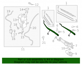 Wiper arm right Hyundai Tucson 16-21
