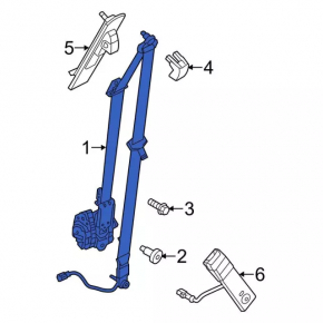 Driver's seat belt Ford Fiesta 11-19 black