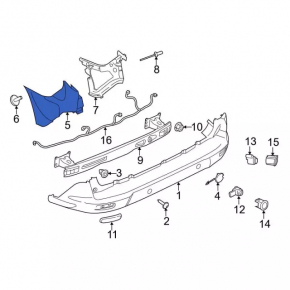 Rear bumper cover left Ford Transit Connect MK2 13-23 structure, scratch