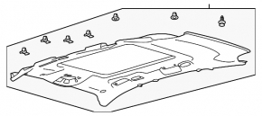 Ford Escape MK3 17-19 headliner, gray, for panoramic windows